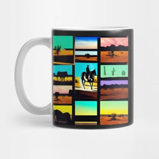 Cowboy Western Cactus Arizona Horses West Southwestern Pop Art Gift Mug